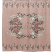 Rideaux De Douche La Romance de la Pêche de Soie avec Monogramme (Devant)