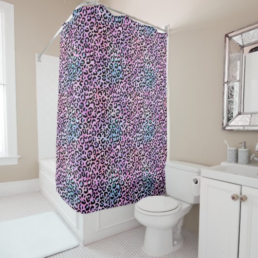 Rideaux De Douche La série Iridescent Leopard Design 4 (En situation)