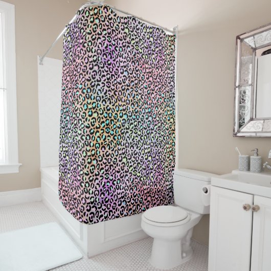 Rideaux De Douche La série Léopard Iridescent Design 6 (En situation)