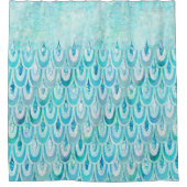 Rideaux De Douche La sirène brillante turquoise bleue mesure des (Devant)
