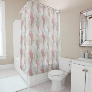 Rideaux De Douche La tondeuse métallique 3D Red Grey