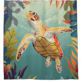 Rideaux De Douche La Tortue Verte Nage L'Océan Pacifique (Devant)