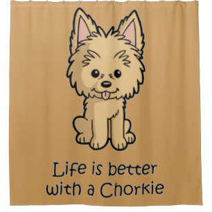 Rideaux De Douche La Vie Est Meilleure Avec Un Chorkie