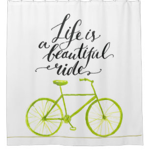 Rideaux De Douche La vie est un beau vert de chaux de tour
