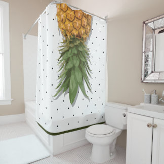 Rideaux De Douche La vie est un gâteau de partie supérieure d'ananas