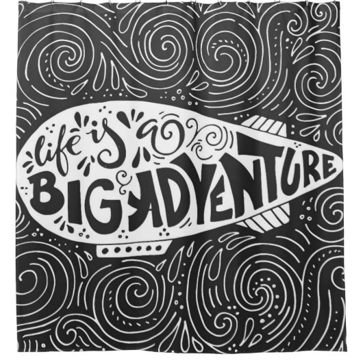 Rideaux De Douche La Vie Est Une Grande Aventure (Devant)