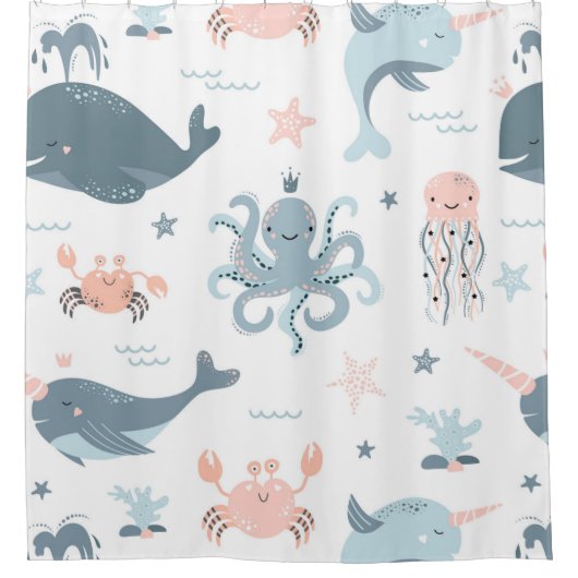 Rideaux De Douche La Vie Océanique Sous La Mer (Devant)