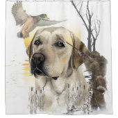 Rideaux De Douche Labrador, canard de chasse tapisserie tesson d'imp (Devant)