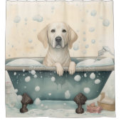 Rideaux De Douche Labrador Dans La Baignoire Aquarelle Chien Art (Devant)