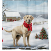 Rideaux De Douche Labrador Retriever Dog in Snow Christmas (Devant)
