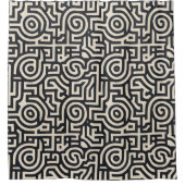 Rideaux De Douche labyrinthe géométrique monochromatique (Devant)