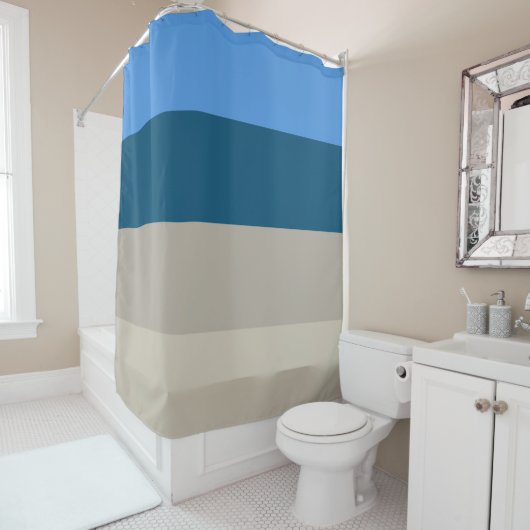 Rideaux De Douche Lac Michigan Sable et Surfs (En situation)