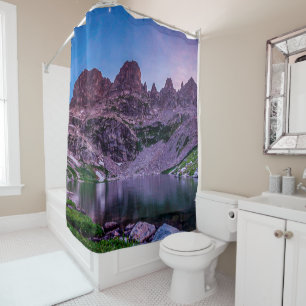 Rideaux De Douche Lac Purple Mountain // Lune Sunset