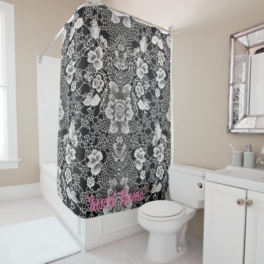 Rideaux De Douche Lace Floral Harmony (En situation)