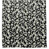 Rideaux De Douche Lace Flowers on Black (Devant)