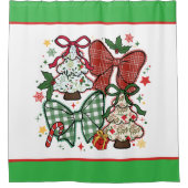Rideaux De Douche Lace Plaid Coquette For Christmas  (Devant)