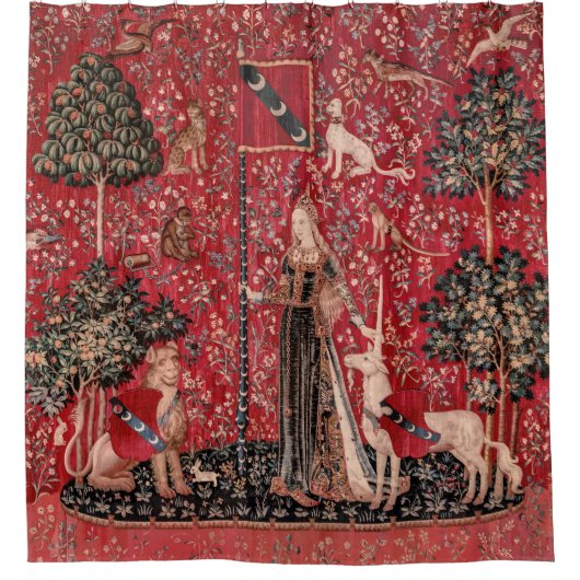 Rideaux De Douche Lady and Unicorn Medieval Tapestry Touch (Devant)