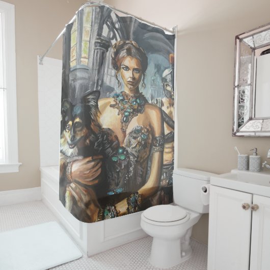 Rideaux De Douche Lady et Doggie (En situation)