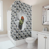 Rideaux De Douche Ladybug On Dogwood Flower Nature Pattern  (En situation)