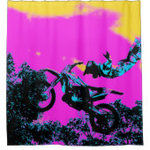 Rideaux De Douche Laisser aller - Stunt Motocross libre (Devant)