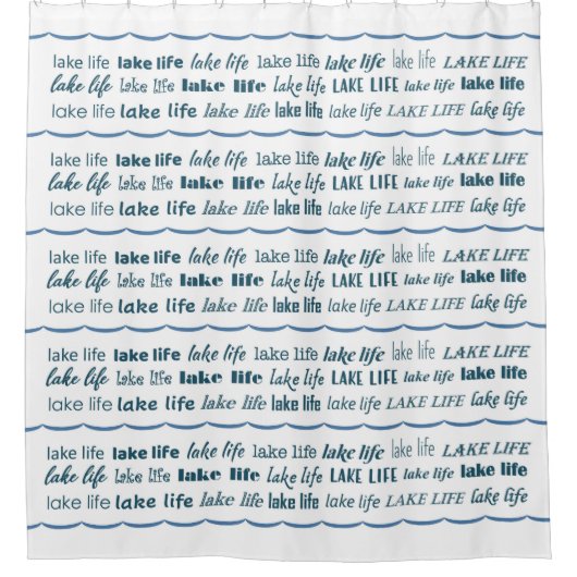 Rideaux De Douche Lake Life Words (Devant)