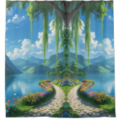 Rideaux De Douche Lakeside Bloom - Sérénité de douche avec chaque éc (Devant)