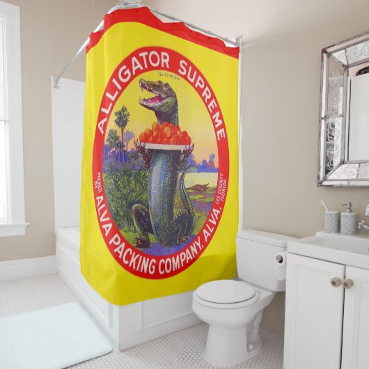 Rideaux De Douche L'Alligator Suprême de Floride (En situation)