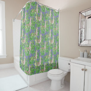 Rideaux De Douche Lama d'aquarelle et motif de Catus