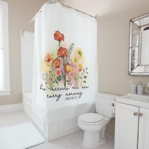 Rideaux De Douche Lamentations 3:23 His Mercies New Every Morning