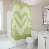 Rideaux De Douche L'amour dans Sage Green (En situation)