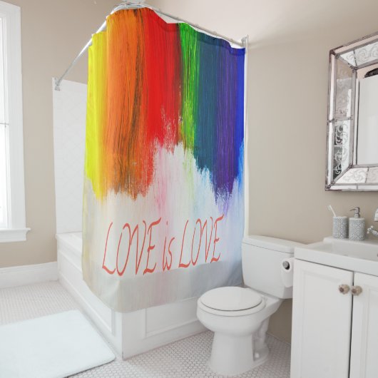 Rideaux De Douche L'amour est l'amour Rainbow Pride LBGQT (En situation)