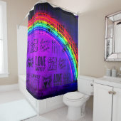 Rideaux De Douche L'amour gagne le Gay pride LBGQT Rainbow (En situation)