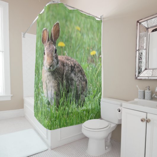 Rideaux De Douche Lapin (En situation)