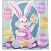 Rideaux De Douche lapin avec oeufs de pâques (Devant)