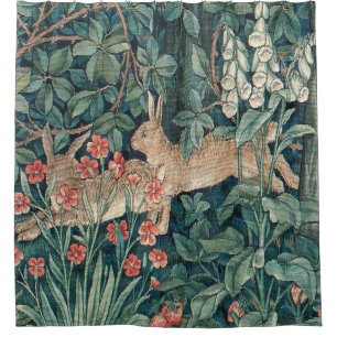 Rideaux De Douche Lapin Dans La Forêt - William Morris