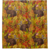 Rideaux De Douche Lapin d'automne sur ocre (Devant)