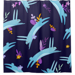Rideaux De Douche Lapin lapin sans couture motif dans le style dessi