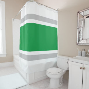 Rideaux De Douche Large Bright Green Light Grey Gris Rayures de cour