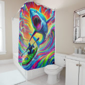 Rideaux De Douche L'art coloré du requin (En situation)