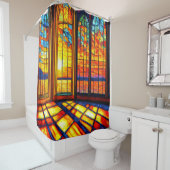 Rideaux De Douche L'art du coucher de soleil en verre (En situation)