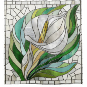 Rideaux De Douche L'art mosaïque de Calla Lily