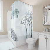 Rideaux De Douche L'Art Paysager De Neige D'Hiver (En situation)