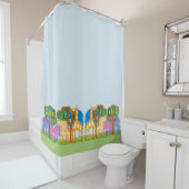 Rideaux De Douche L'art populaire africain stylisé animaux de la jun (En situation)