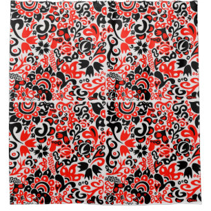 Rideaux De Douche L'art populaire ukrainien motif floral abstact