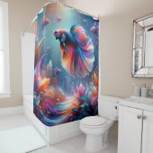 Rideaux De Douche "L'art siamois combattant le poisson" (En situation)