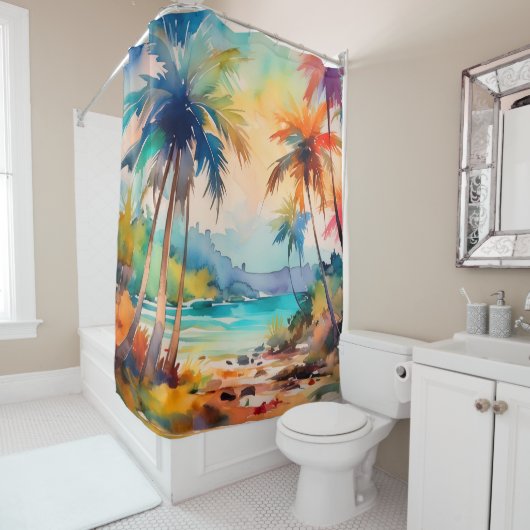 Rideaux De Douche L'art tropical (En situation)