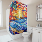 Rideaux De Douche L'art tropical (En situation)