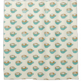 Rideaux De Douche Latte Art dans de mignons cafés bleus (Devant)