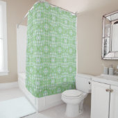 Rideaux De Douche Lattice Quatrefoil Motif Apple Green (En situation)