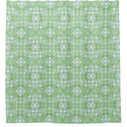 Rideaux De Douche Lattice Quatrefoil Motif Apple Green (Devant)